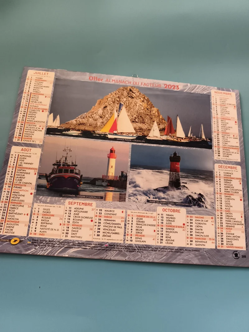Almanach du facteur 2023 mer voiliers neuf calendrier mural