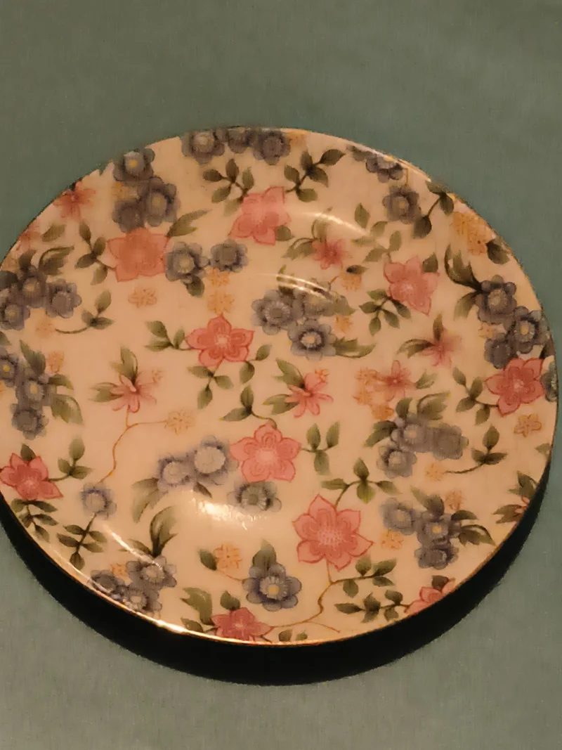 Assiette décor floral Alexandra multicolore style anglais