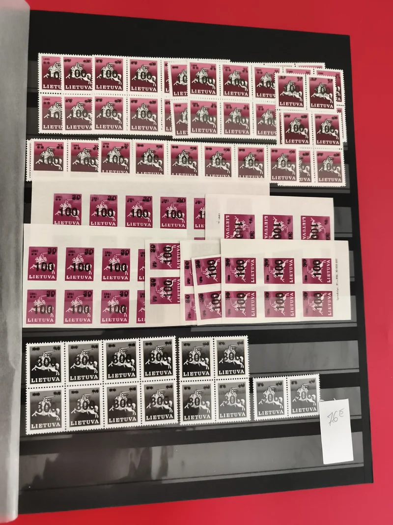 Timbres LITUVA lot neufs xx 100 ans 30ct violet noir surchargés philatélie