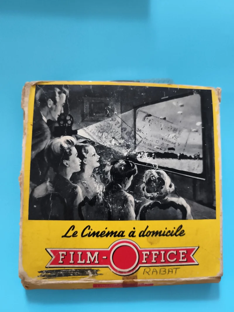 Bobine film ancien FILM-OFFICE boîte Le Cinéma à domicile Rabat vintage