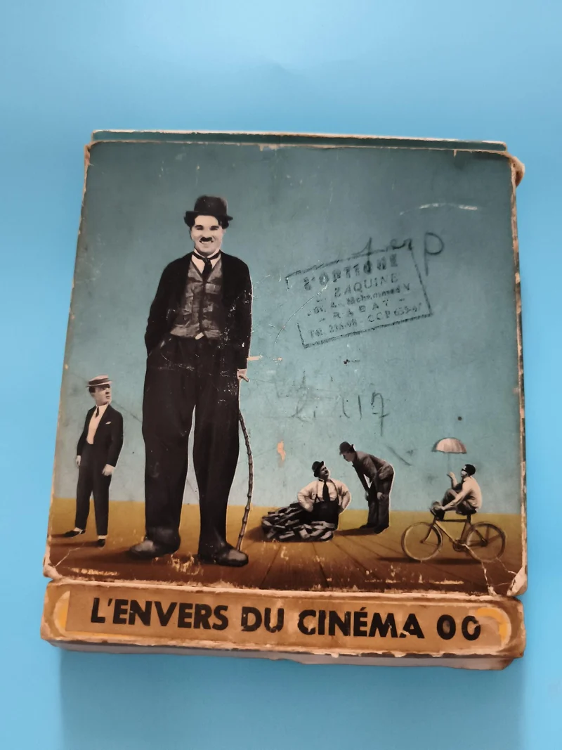 Film ancien L'Envers du Cinéma 06 boîte illustrée Charlie Chaplin vintage