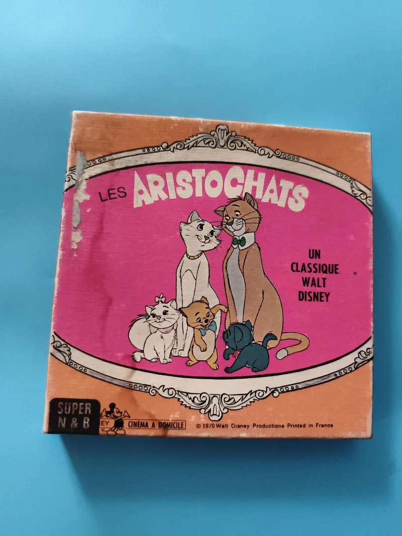Film Super 8 Les Aristochats Walt Disney ancien boîte 1970 cinéma à domicile