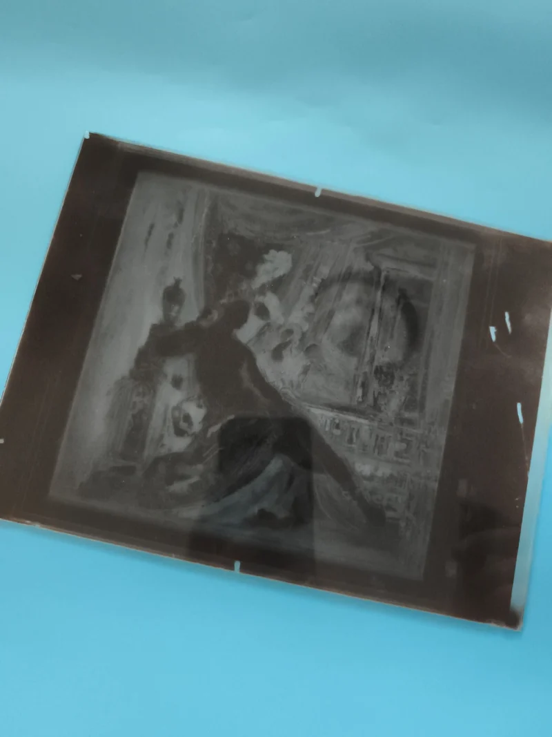 Plaque négatif photo ancienne sur verre, grand format, début XXe, vintage