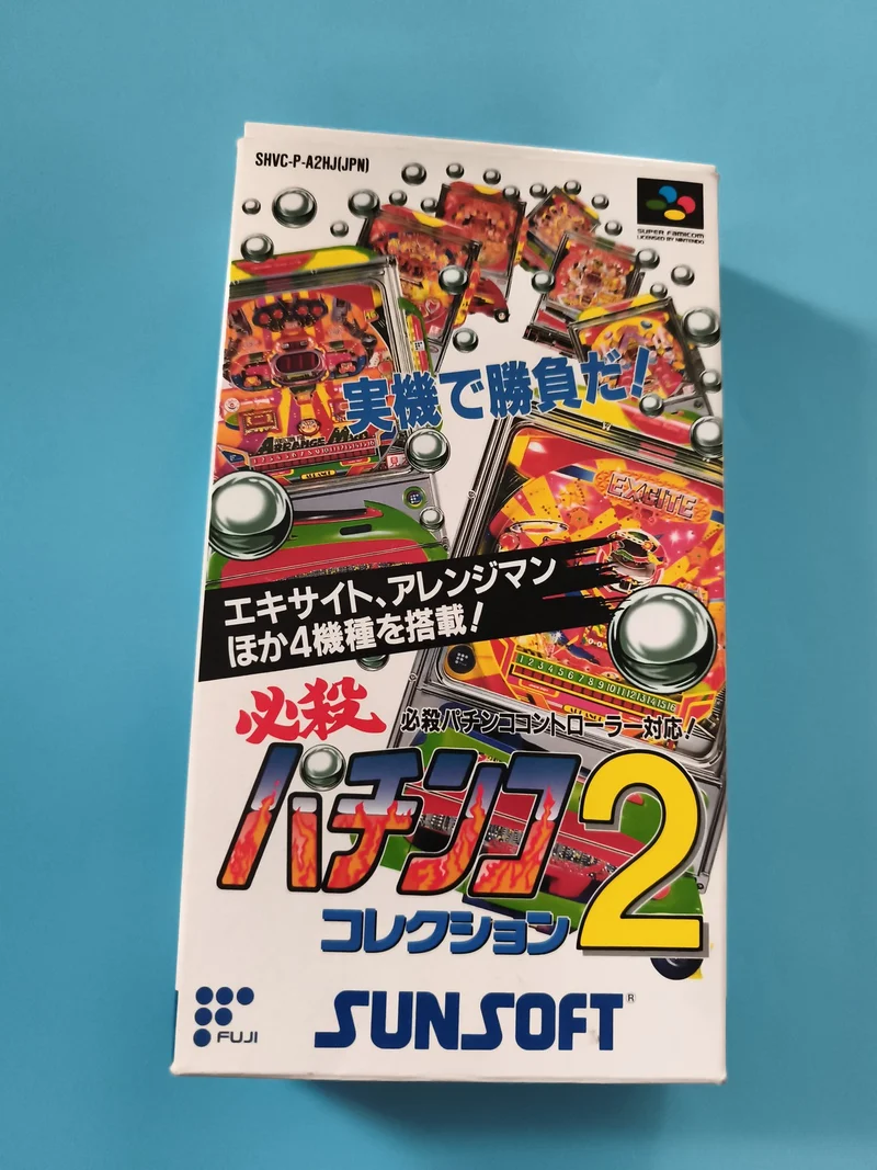 Jeu Super Famicom Sunsoft Pachinko 2 boîte japonaise SHVC-P-A2HJ