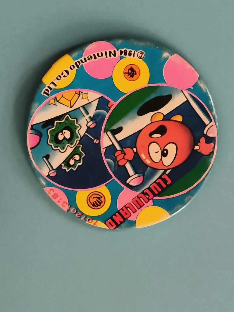 Menko vintage Nintendo 1984 Club Clubland rond jeu japonais
