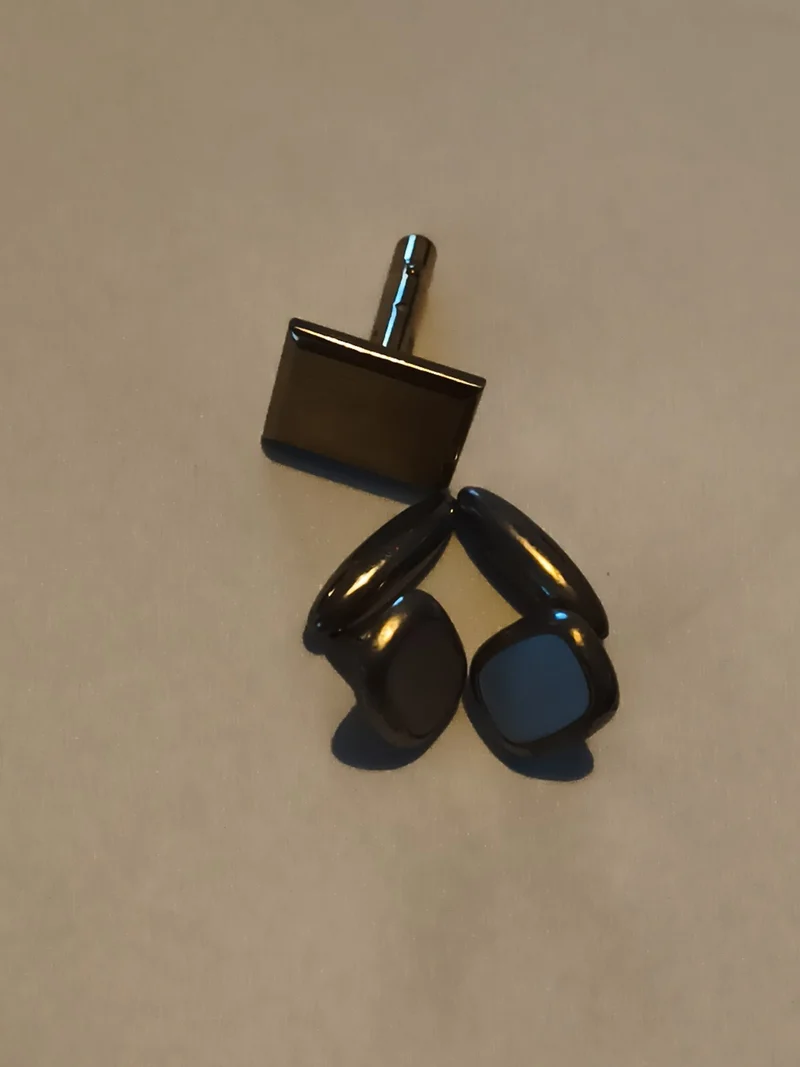 Boutons de manchette homme, finition noire, lot de 2 paires élégantes