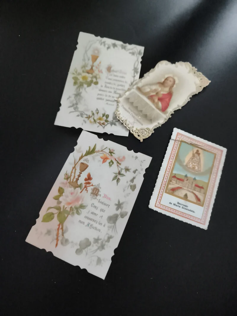 Lot images pieuses anciennes, chromos religieux, souvenirs communion