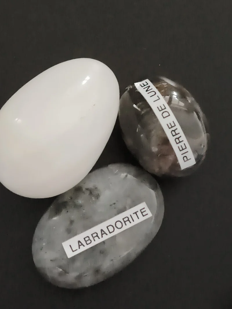 Pierres polies labradorite pierre de lune œuf décoratif minéraux