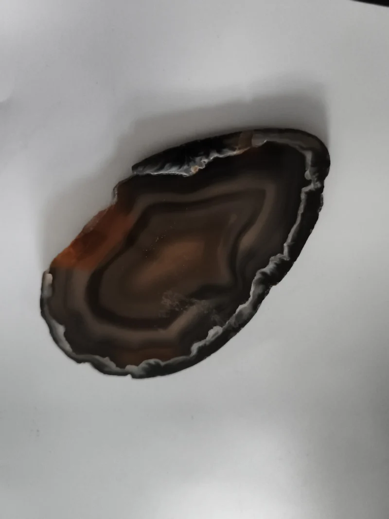 Tranche d’agate ancienne, pierre naturelle décorative vintage, géode polie