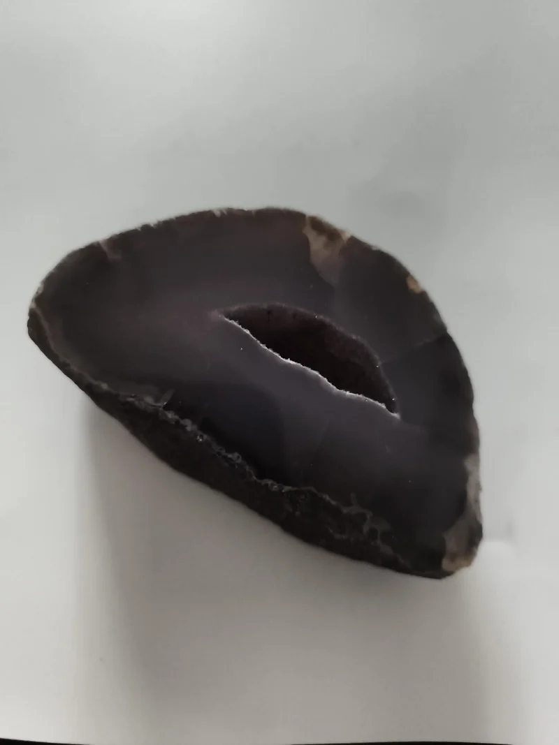 Tranche d’agate ancienne, géode naturelle décorative, pierre minérale vintage