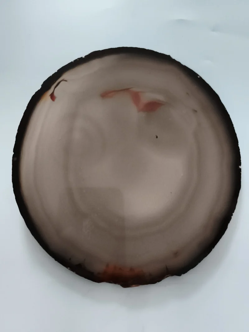 Tranche d'agate ancienne, grande plaque décorative, pierre naturelle vintage
