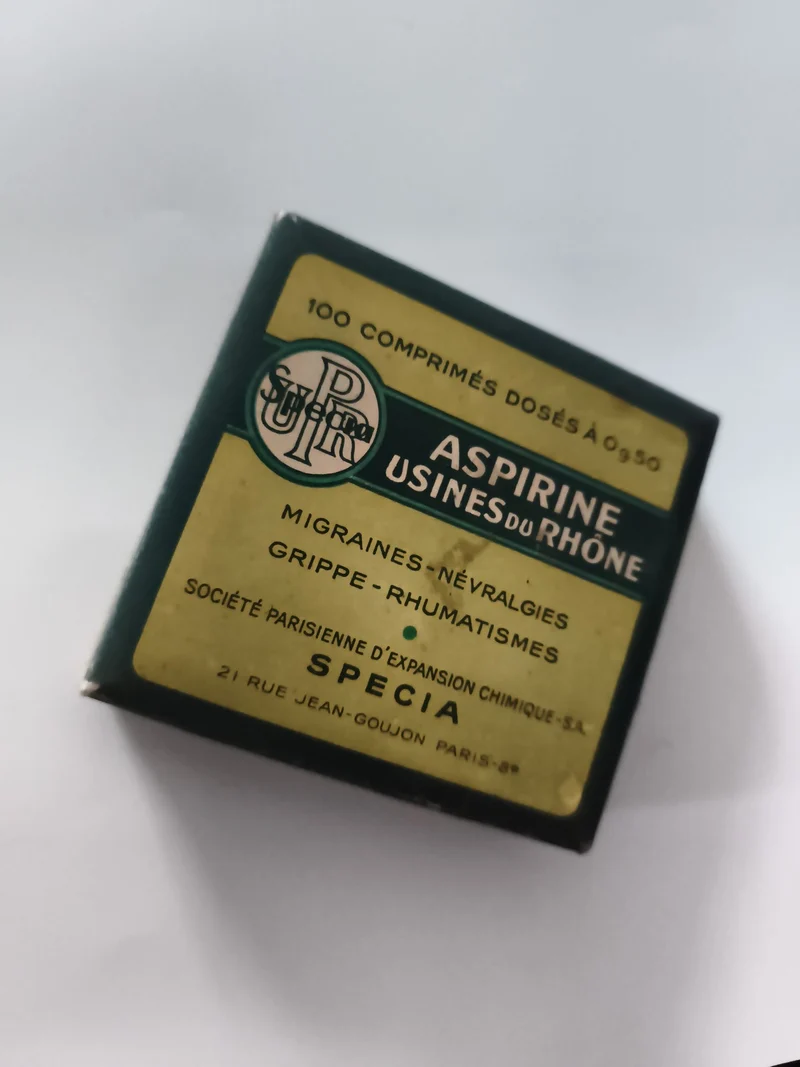 Ancienne boîte Aspirine Usines du Rhône Specia vintage pharmacie déco