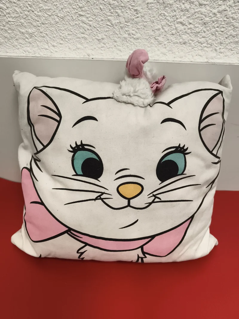 Coussin Disney Aristochats Marie blanc rose, oreille tissu, déco chambre