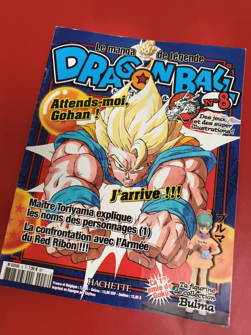 Magazine Dragon Ball Z n°8 vintage Hachette, couverture Goku, manga rétro