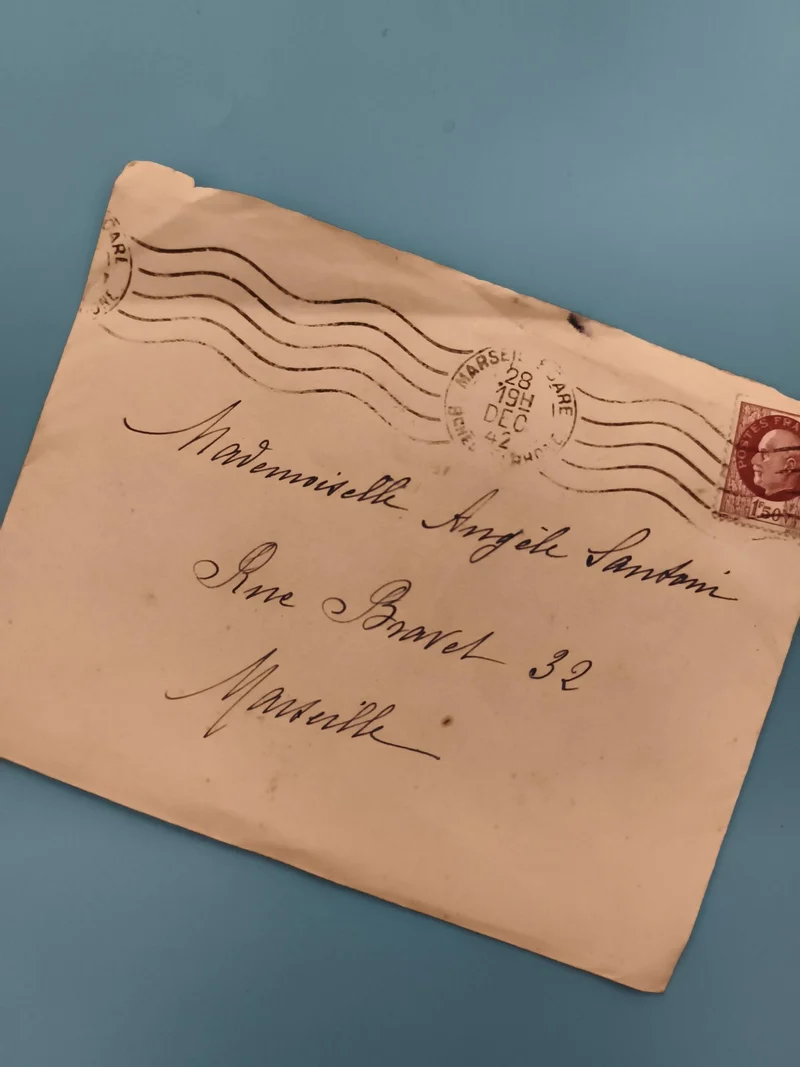 Lettre ancienne affranchie 15c Pétain Marseille 1942 philatélie (Ref 3)