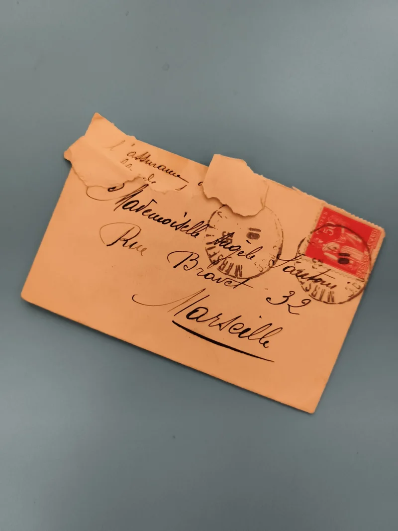 Lettre ancienne timbrée France 15c oblitérée manuscrit Marseille (Ref 3)