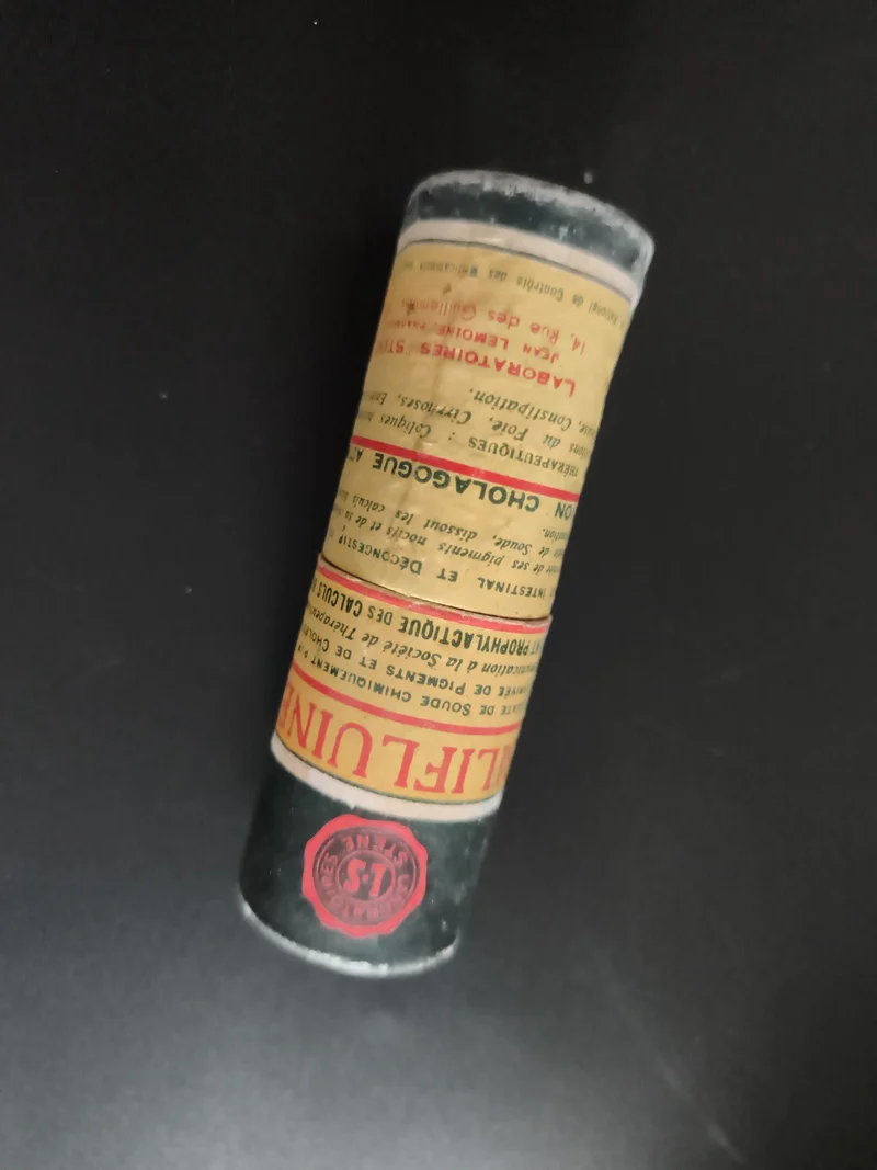 Ancienne boîte tube CHOLALGIN Laboratoires Stin carton pharmacie déco