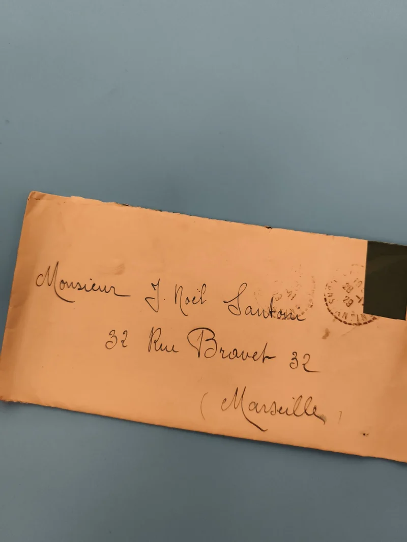 Lettre ancienne manuscrite adresse Marseille philatélie écriture XIXe (Ref 3)