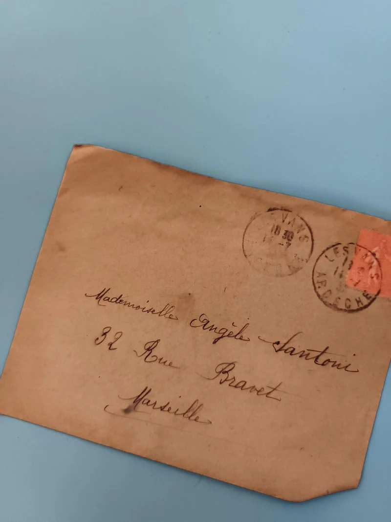 Lettre ancienne oblitérée manuscrite Marseille philatélie (Ref 3)