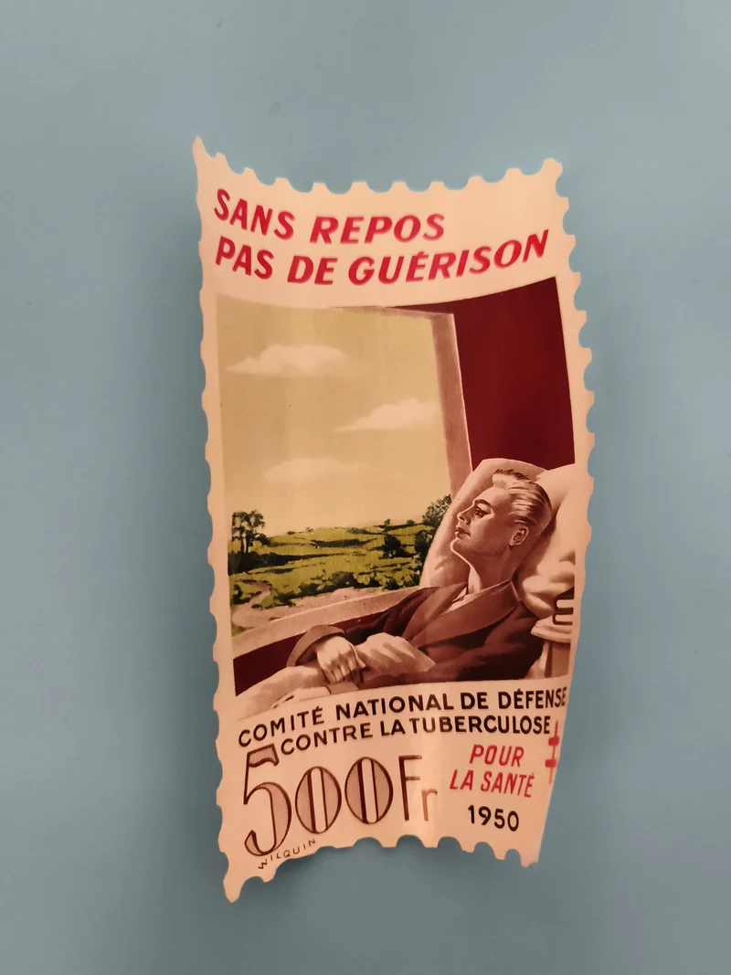 Timbre de charité 1950 Tuberculose France 500Fr santé affiche philatélie