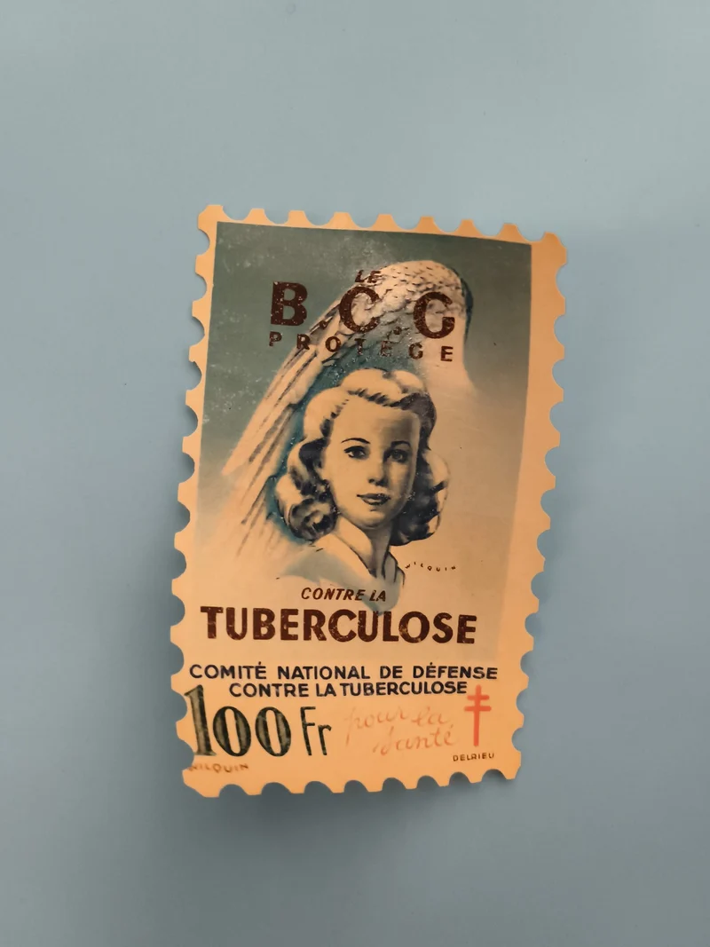 Timbre de charité France BCG tuberculose 100 Fr ange propagande philatélie (Ref