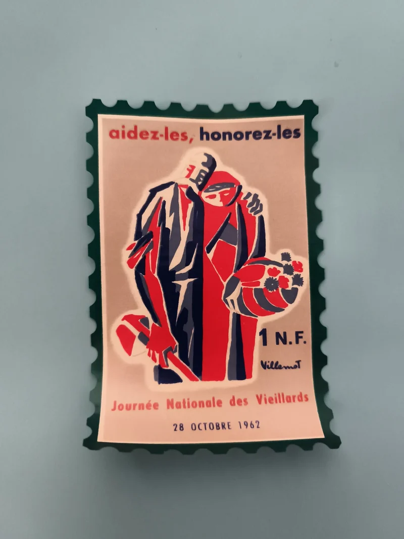 Timbre France 1962 Journée Nationale des Vieillards 1 NF Villémot philatélie