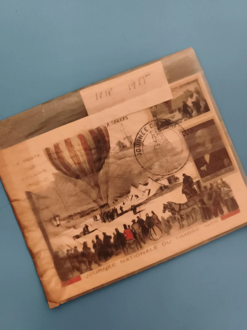 Lettre affranchie Journée du Timbre 1955 ballon monté oblitération philatélie