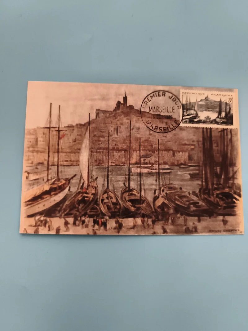 Carte postale Premier Jour Marseille port Notre-Dame timbre 87c philatélie