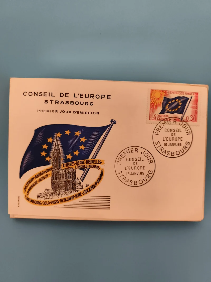 Lettre Premier Jour Conseil de l'Europe Strasbourg 1965 oblitération Philatélie
