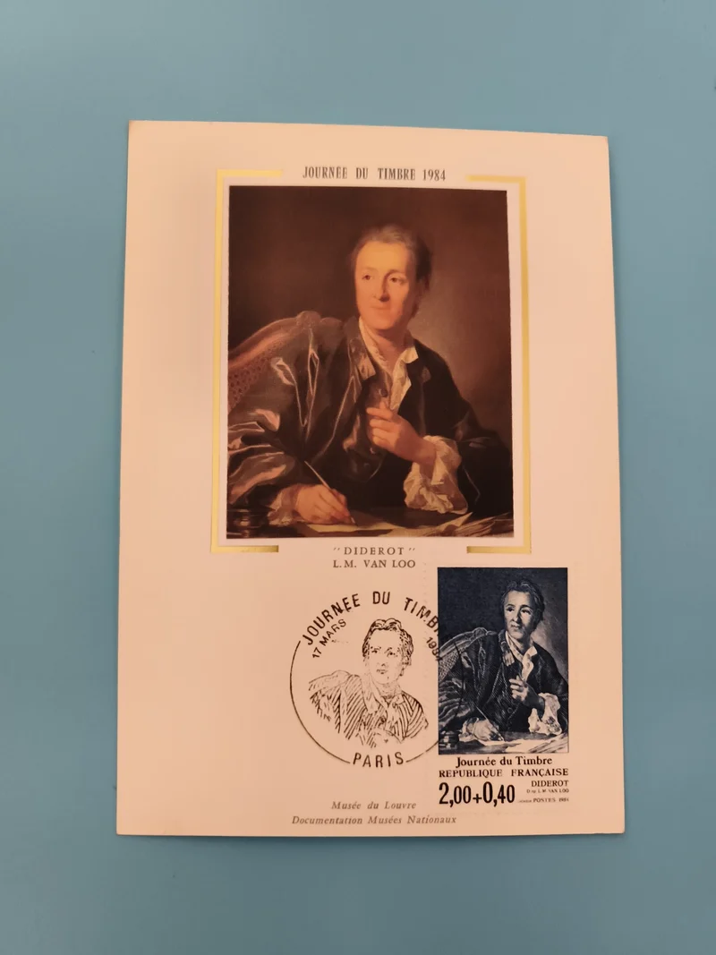 Carte philatélique Journée du Timbre 1984 Diderot Musée du Louvre Paris