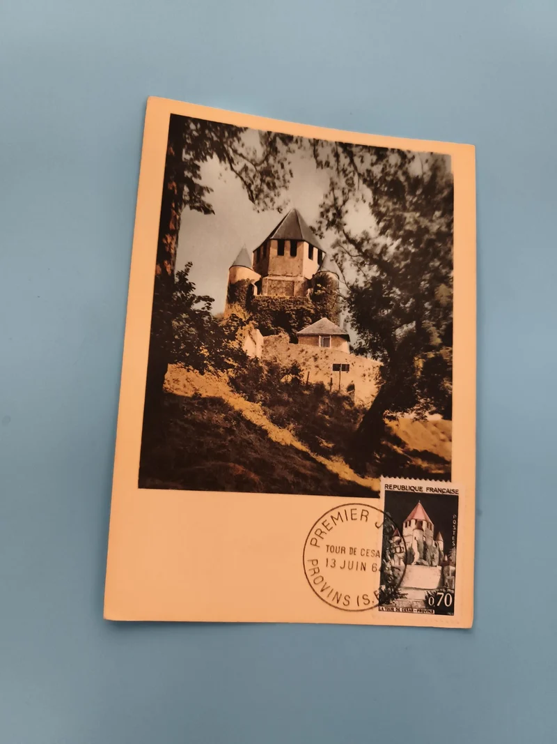 Carte Premier Jour Tour de César Provins 1969 timbre 0,70 philatélie France