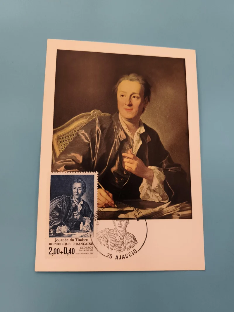 Carte maximum Diderot Journée du Timbre 1984 France oblitérée Ajaccio philatélie