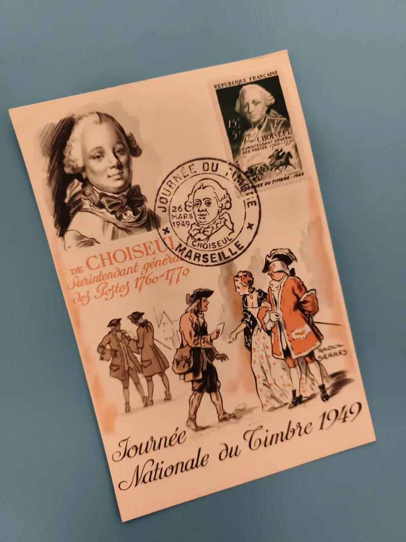 Carte premier jour 1949 Choiseul Marseille philatélie timbre France