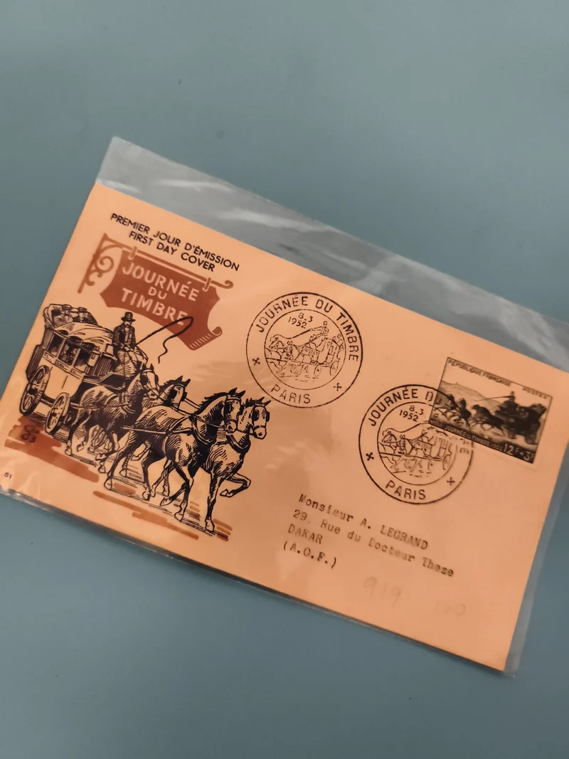 Lettre Premier Jour Journée du Timbre 1953 Paris cachet FDC philatélie (Ref 2)