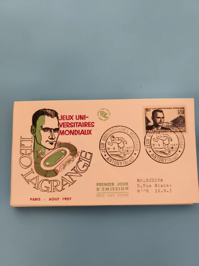 Enveloppe Premier Jour Jeux Universitaires Mondiaux 1957 Léo Lagrange Philatélie