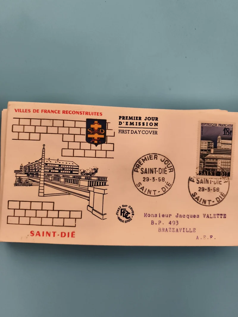 Lettre Premier Jour Saint-Dié 1958 FDC Villes Reconstruites Philatélie (Ref 2)
