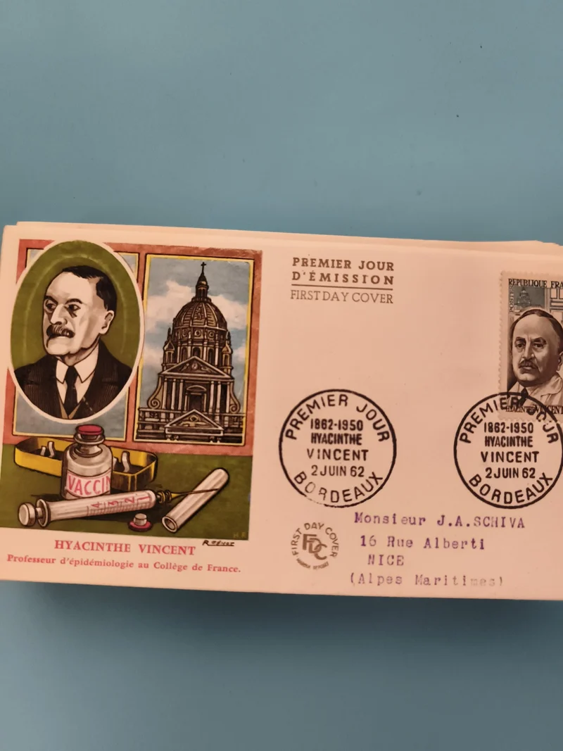 Lettre Premier Jour Hyacinthe Vincent 1962 FDC cachet Bordeaux philatélie (Ref 2