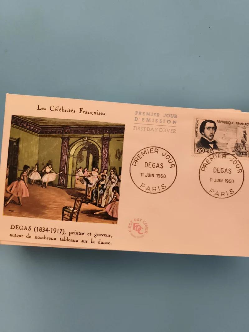 Lettre FDC Premier Jour Degas 1960 Paris Les Célébrités Françaises Philatélie