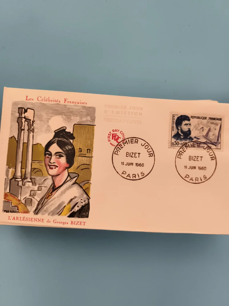 Lettre FDC Bizet L'Arlésienne 1960 Paris Premier Jour timbre France philatélie