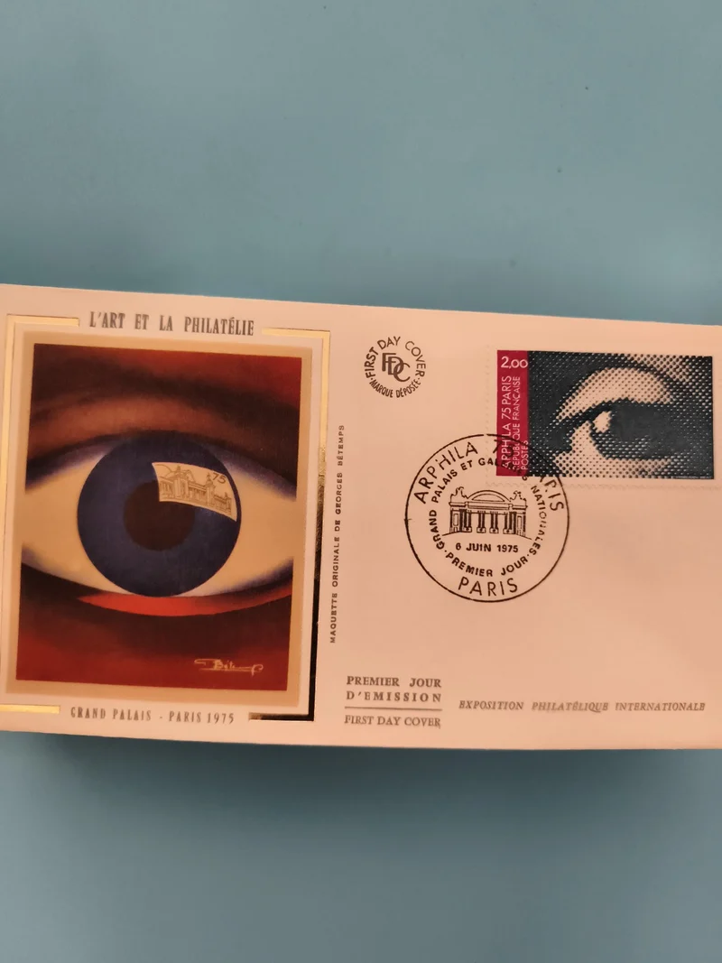 Lettre premier jour Paris 1975 Art et Philatélie Grand Palais cachet FDC