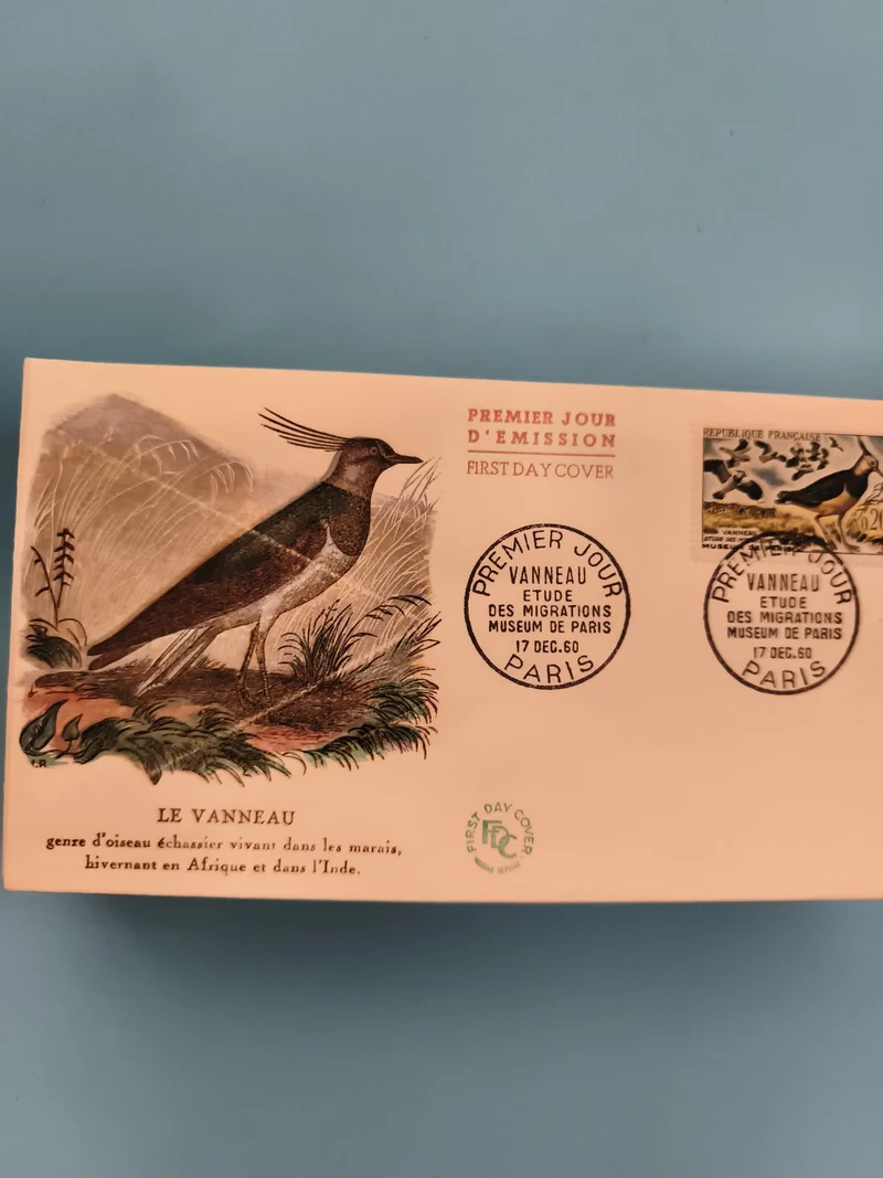 Lettre Premier Jour Vanneau 1960 Paris FDC oiseau philatélie (Ref 2)