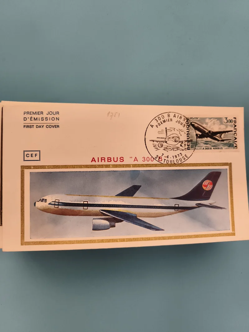 Lettre Premier Jour Airbus A300B 1973 CEF timbre avion aviation philatélie