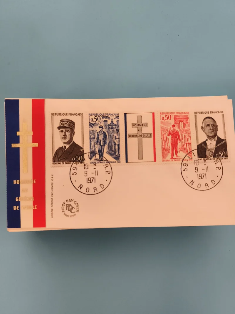 Lettre Premier Jour Hommage Général de Gaulle 1971 timbres France philatélie