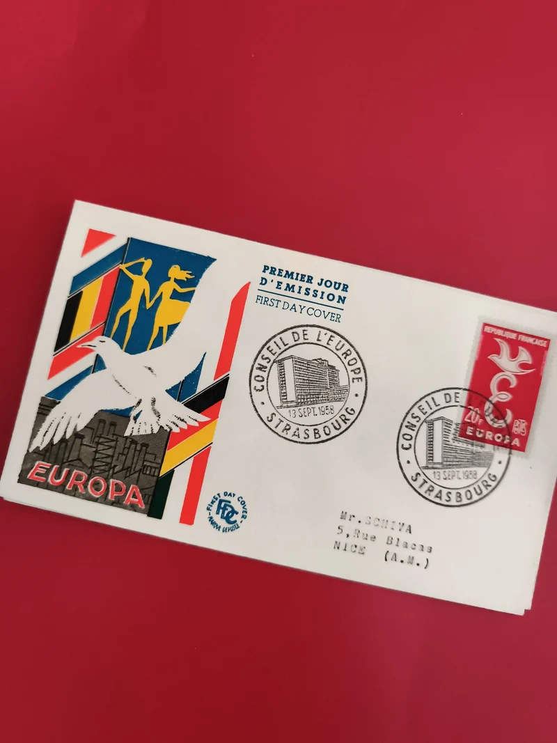 Lettre FDC Europa 1958 Strasbourg Conseil de l'Europe timbre France philatélie