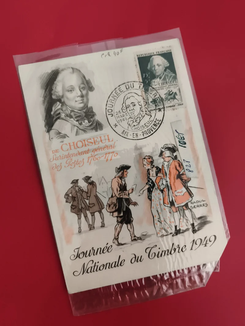 Lettre Premier Jour 1949 Choiseul Aix-en-Provence Journée du Timbre Philatélie