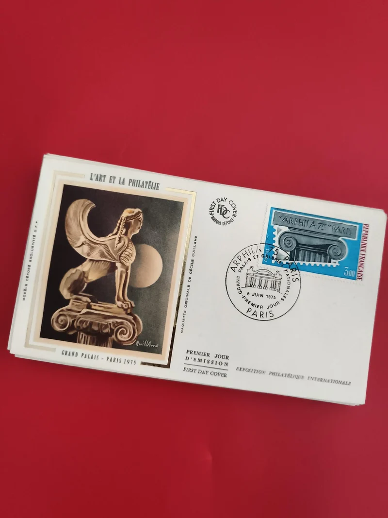 Lettre FDC Art et Philatélie Grand Palais Paris 1975, timbre Airphila, cachet