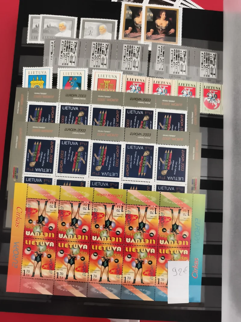 Timbres Lituanie neufs, blocs Europa 2003, Cirque, thématiques diverses philatél