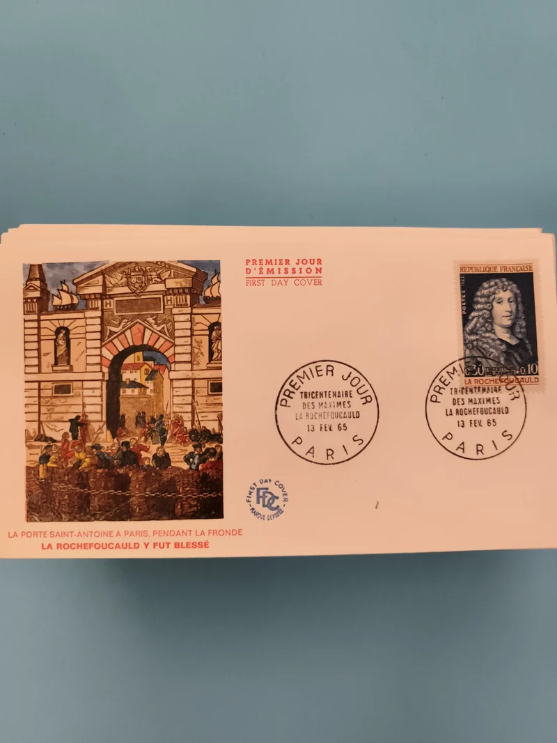 Lettre Premier Jour Émission La Rochefoucauld Paris 1965 Philatélie FDC