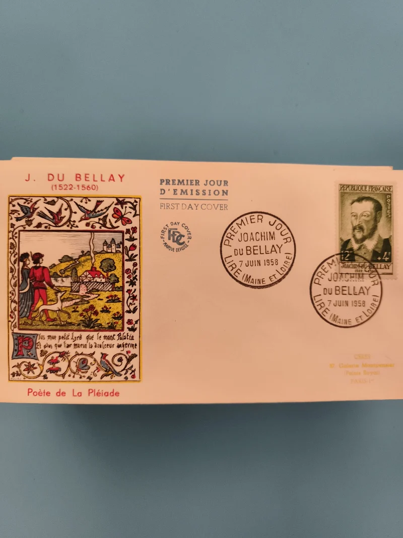 Lettre FDC Premier Jour Joachim du Bellay 1958 Poète Pléiade France