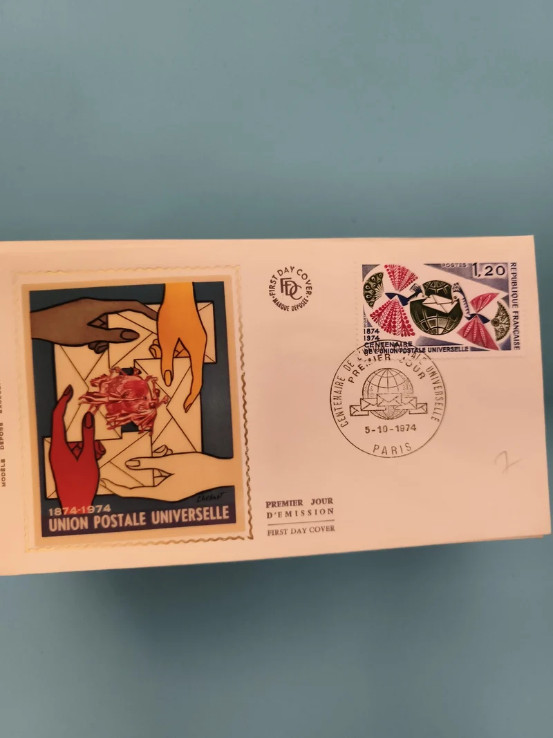 Lettre Premier Jour 1974 Union Postale Universelle FDC Paris timbre 1,20